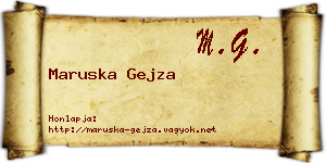 Maruska Gejza névjegykártya